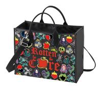 WZMPA Movie Canvas Tote Bag Mal Evie Fans Gift Rotten To The Core Shoulder Bag Evil Queen Merchdise