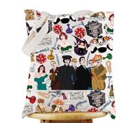 WZMPA Mrs. Peacock Tote Bag Crime Movie Inspired Murder Mystery Reusable Grocery Bag True Crime Merchandise, Enjoy Getting Tote, L
