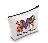 WZMPA Musical Drama Cosmetic Makeup Bag Witch Fans Inspired Gift Peace Love Witch Makeup Zipper Pouch Bag for Women Girls, Peace Wick