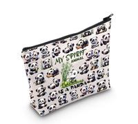 WZMPA Panda Themed Cosmetic Bag Panda Lover Gift My Spirit Animal Is A Panda Makeup Zipper Pouch Bag Animal Lover Gift, Panda Spirit F, Fit
