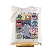 WZMPA Perry Tote Bag Perry Fans Gift OWCA Agent P Shoulder Bag Cartoon Perry Merchandise, Perry the Platypus Tg, L