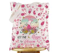 WZMPA Piglet Tote Bag Piglet Fans Gift Let The Magic Blossom Piglet Reusable Grocery Bag Piglet Merchandise, Piglet Blossom 2-t, L