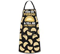 WZMPA Polish Pierogi Cooking Apron Polish Dumplings Lover Gift Feed Me Pierogi & Tell Me I'm Pretty Chef Apron Pierogi Merch (Feed Me Pierogi Ap)