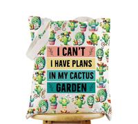 WZMPA Potted Cactus Canvas Tote Bag Cactu Aesthetic Gift I Can't I Have Plans In My Cactus Garden Shoulder Bag Cactu Merch (In My Cactus Garden TG)