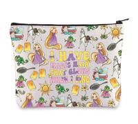 WZMPA Princess Hair & Sun Cosmetic Bag Fairy Tales Fans Gift I Have Magic Hair That Glows When I Sing Princ Makeup Zipper Pouch Bag (I Have Magic Hair)