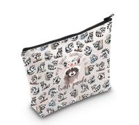 WZMPA Racoon Themed Cosmetic Bag Racoon Lover Gift My Spirit Animal Is A Trash Panda Makeup Zipper Pouch Bag Animal Lover Gift, Trash Panda F, Fit