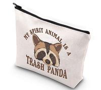 WZMPA Racoon Themed Cosmetic Bag Racoon Lover Gift My Spirit Animal Is A Trash Panda Makeup Zipper Pouch Bag Animal Lover Gift, Trash Panda Spirit Animal, Fit