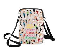WZMPA Running Girls Crossbody Bag Runner Gifts Life Is Letter When You're Running Shoulder Bag Running Merch (when you're Running CB)