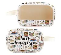 WZMPA San Francisco Travel Cosmetic Bag Gift San Francisco Souvenir Gift San Francisco Makeup Zipper Pouch Bag San Francisco Merchandise, San Francisco-CMB, Cosmetic Bag