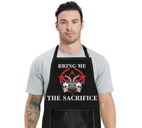 WZMPA Satanic Goat Head Kitchen Apron For Men Women Pentagram Demon Gifts Bring Me The Sacrifice Apron For Cooking Baking, Bring Me the Sacrifice Ap, Medium