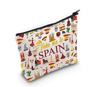 WZMPA Spain Travel Cosmetic Bag - Spanish Souvenir Gift Zipper Pouch - Take Me To Spain Vacation Gift, Take Spain, Fit