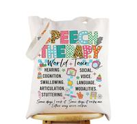 WZMPA Speech Therapy Tote Bag Speech Therapist Gift Speech Teacher Reusable Shoulder Bag Speech Pathology Merchandise (Speech Therapy TG)