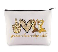 WZMPA Squirrel Cosmetic Bag Squirrel Lover Gifts Peace Love C＆D Makeup Zipper Pouch Bag Cartoon Merchandise, Love C＆D, Cosmetic Bag