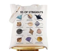 WZMPA Stingray Tote Bag Ocean Inspired Gift Types Of Stingray Shoulder Bag Sting Ray Merch (Types Of Stingray TG)