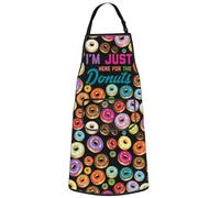 WZMPA Sweetie Donuts Baking Apron Doughnut Lover Gift I'm Just Here For The Donuts Adjustable Apron Donut Food Merch, I'm Just Donuts Ap
