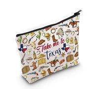 WZMPA Texas State Travel Makeup Bag Texas Vacation Gift Take Me To Texas Zipper Pouch Bag Texas Trip Merchandise, Take Texas, Fit