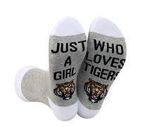 WZMPA Tiger Novelty Socks Wildlife Tiger Lover Gift Just A Girl Who Loves Tigers Socks Tiger Series Merchandise (Loves Tigers U)