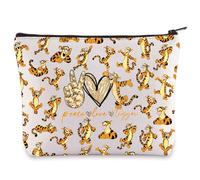 WZMPA Tigger Cosmetic Bag Tigger Fans Gifts Peace Love Tigger Makeup Zipper Pouch Bag Tigger Merchandise (Peace Love Tigger F)