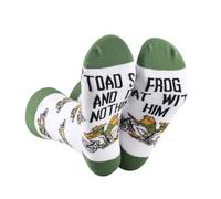 WZMPA Toad Frogs Novelty Socks Toad Storybook Gift Toad Sat And Did Nothing Frog Sat With Him Socks Frogs Aesthetic Gift, Frog Sat With Him U, Large
