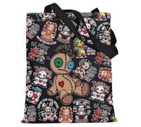 WZMPA Voodoo Doll Tote Bag Magic Doll Lover Voodoo Religion Gift Witchcraft Supplies Reusable Grocery Bag Vodou Merchandise (BE MINE-T)