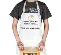 WZMPA Wedding Apron For Bride Bridal Shower Gift If You'd Spent This Much On A Dress Adjustable Apron For Wedding, Spent Much Apron, 72*68 cm (28.34*26.77inch)