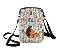 WZMPA Western Cowgirl Crossbody Bag Western Boots Theme Gift Country Cowgirl Shoulder Bag Country Rock Merchandise, Cowgirl Cb