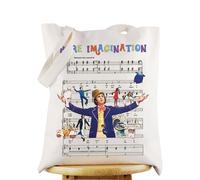 WZMPA Willy Musical Canvas Tote Bag Willy Fans Gift Pure Imagination Willy Shoulder Bag The Chocolate Factory Inspired Gift, Pure Imagination Tg, L