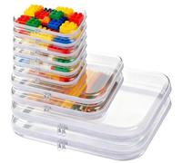 WZMYO 12 Pack Clear Hard Shell Zipper Case (4 Large 4 Small & 4 Medium), Hard Plastic Organizer Pouches for Travel, White, 2L+2M+6S