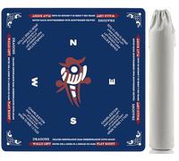 WZMYO Mahjong Mat, 31.5x31.5 Inch 3mm Thickened American Mahjong Mat for Table with Rules Printed,Anti-Slip, Noise Reduction Mahjong Gift (Navy Blue)