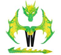 Wzmzjy Children Roleplay Costume Tail Ensemble With RP Foam Comfortable Wear s Suitable for Halloween Parties Stage, Yellow Green, RP Bright Yellow Green Dragon Set HGA26006K