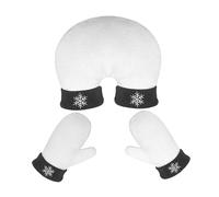 Wzmzjy Pair of Gloves That Hold Hands - Soft, Unique, Warm Winter Gloves for Running And Sledding, white