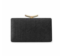 Wzmzjy Women Evening Clutch Woven Clutch Purse Evening Bag Handbag With Curved Metal Clasp Structured Hard Shell Textured Finish Compact To Carry suitable, Array, Black