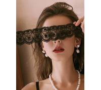 WZNBBOY Lace Masquerade Mask Luxury Sexy Blindfold Black Eye Mask Hollow Flower Lace Eyemask for Costume Parties Valentine Gifts (Black A)