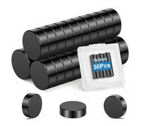 Wzone 30PCS Black Small Magnets, 8mm x 3mm Round Strong Fridge Magnets Mini Magnets for Fridge DIY Picture Office School Home Kitchen Whiteboard