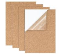 Wzone Cork Boards for Walls, 30×21×0.1cm | 4 Pack Small Corks Sheet, Cork Self Adhesive for Offices, Photo Wall and Message Board