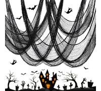 Wzone Pack of 5 Halloween Decorative Black Cloth 76 x 183 cm (30 x 72), Black Cover Gauze Scary Cloth for Mystical Mood, The Shred Fabric is for Doors, Halls, Porches, Windows