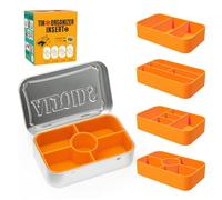 Wzporzst 4-Pack Tin Organizer Inserts Compatible with Altoids 1.76oz Mint Tins - Ideal Dividers for Personal Essentials, Travel Storage of Pills, Jewelry, Art Supplies, or Fishing Gear(Orange)