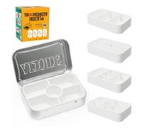 Wzporzst Hard Plastic Organizer Insert Compatible with Altoids 1.76oz Mint Tins, Sturdy Compartment Storage Box for Personal Storage/Crafts/Jewelry/Small Parts (White)