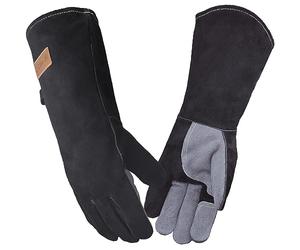 WZQH 40 CM,Barbecue Gloves,Fireplace Glove,Fire and Heat Resistant,L