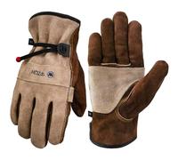 WZQH Leather Work Gloves for Men or Women.Gardening,Welding,Coffee-grey M