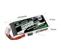 WZQOZSH For Gens for ACE for Lipo Battery 2S 7.4V 2400mAh 3000mAh 3600mAh 5000mAh 1C with Futaba+JEHR Plug for FPV RC Drone(5000mAh 2S 7.4V 1C F)