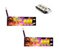 WZQOZSH For TREANTY 1S 4.35V HV for Lipo Battery3.8V 900mAh 70C/140C With Charger For Emax for Tinyhawk King Kong Ldarc for TINY7 FPV Drone PH2.0 Plug(2Pcs H4.35V)