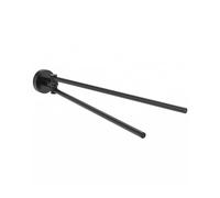 WZRUA Black Swivel Towel Rail Wall Mounted, Stainless Steel Towel Rails 2 Arms Towel Rail for Kitchen, Toilet, Wardrobe and Bathroom, Round Base
