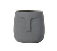WZTHLF Flower Plant Pots Indoor,Nordic Human Face Ceramic Vase Flowerpot Succulent Green Plant(Dark Grey,14cm)