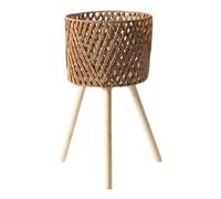 WZTHLF Flower Plant Pots Indoor,Rattans Indoor Plant Stand Handwoven Flowerpots Stool with Legs Floor Planter Basket Rack Plant Shelf for Garden Outdoor(V shaped trumpet)