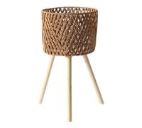 WZTHLF Flower Plant Pots Indoor,Rattans Indoor Plant Stand Handwoven Flowerpots Stool with Legs Floor Planter Basket Rack Plant Shelf for Garden Outdoor(V shaped medium)