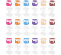Wzttdm 15ml/0.53oz Empty Paint Pots Strips with Lid, Mini Paint Pot Pods, Clear Storage Containers for Classrooms, Schools, Art Festivals (6 Strips / 36 Pots)