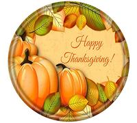 WZVZGZ 12x12inch,Metal Tin Sign Circle Round Sign,Happy Thanksgiving Day,Round Metal Sign Plaque for Home Garden Kitchen Bar Cafe Restaurant Garage Retro Vintage Wall Art