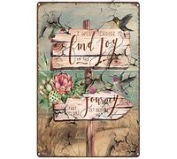 WZVZGZ Beautiful Humming Bird I Will Choose to Find Joy in The Journey That God Has Set Before Me Vintage Style Tin Sign Metal Sign Metal Decor Wall Poster Wall Decor Door Plaque Tin Sign 12x16 Inch
