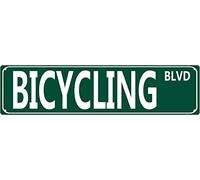 WZVZGZ Bicycling BLVD Tin Metal Sign Vintage Sign Metal Plaque Bar Pub Poster Wall Decoration Antique Metal Aluminum Sign 16" X 4"